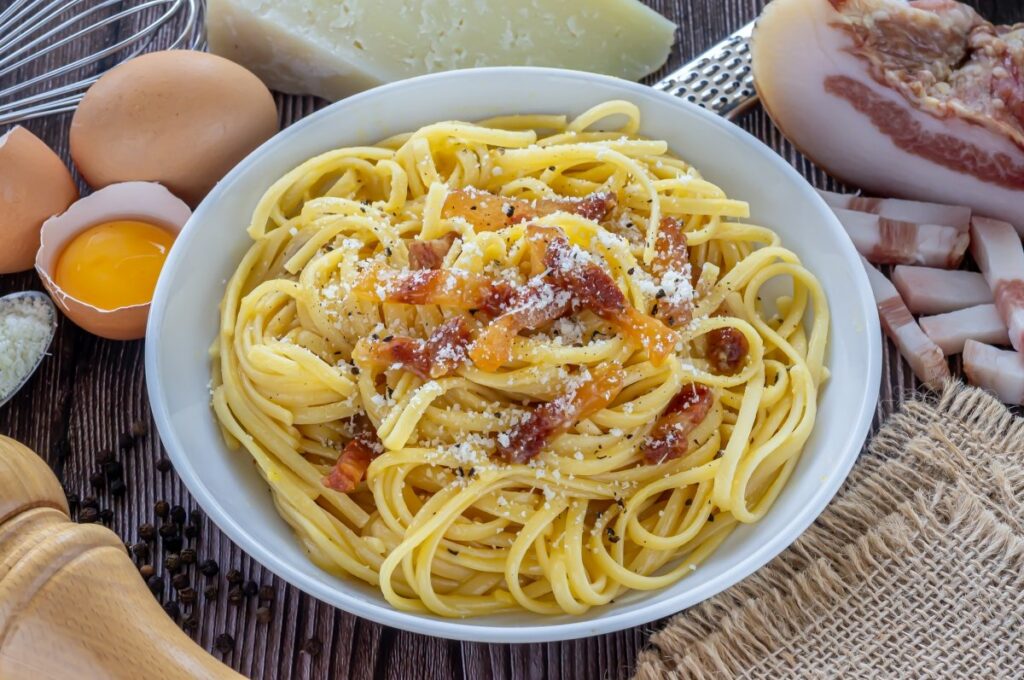Espaguetis Carbonara receta real