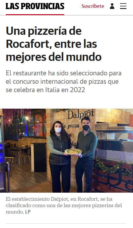 Dalpiot Las Provincias Noticia 1 Mejor Pizzería Valencia