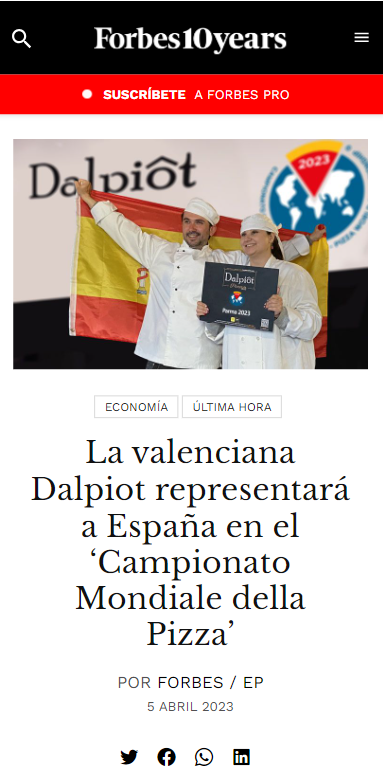 Dalpiot Forbes Mejor Pizzería Valencia